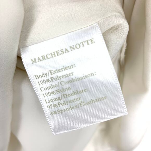 Marchesa Notte Dress Women's Sz 4 Netted Sequin Crochet Lace Mini Cocktail White - Picture 7 of 8